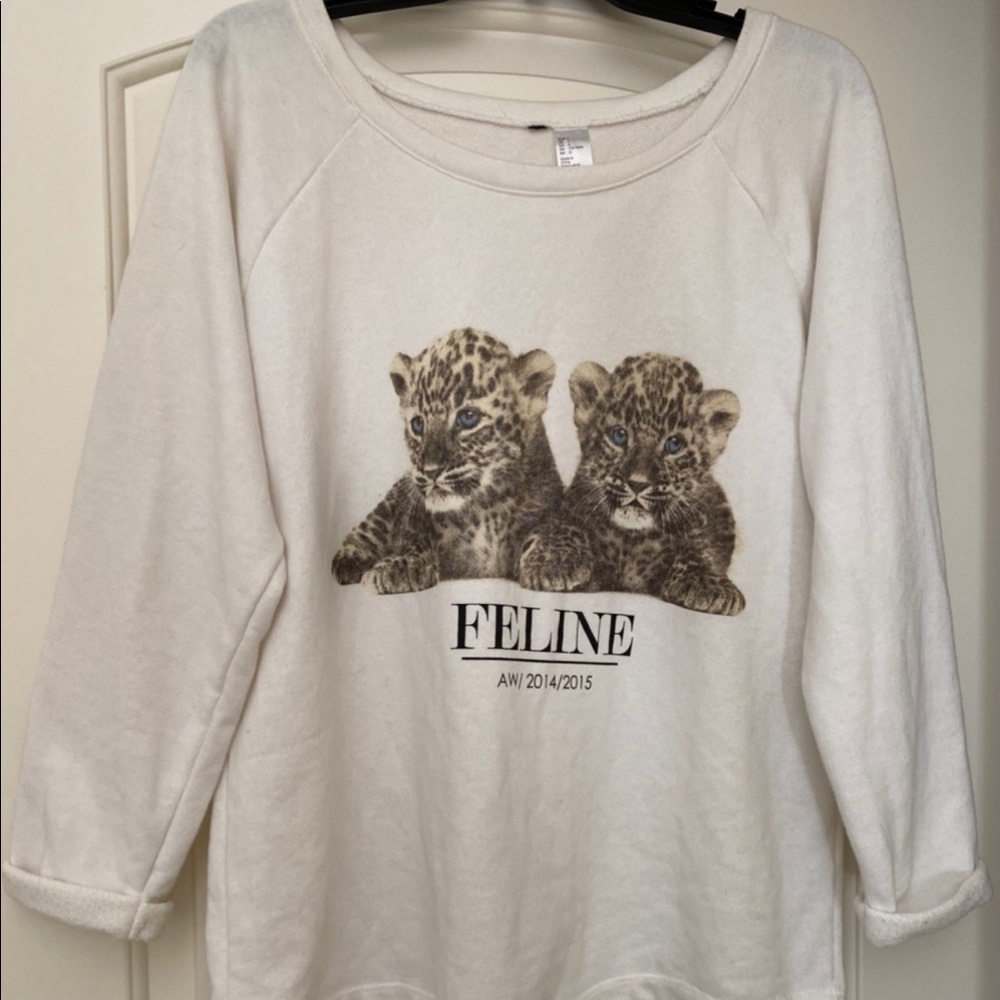 H&M Feline Cat sweatshirt size large
